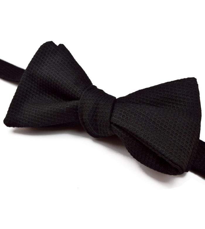 Black Pique Bow Tie